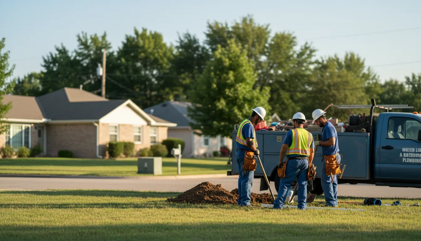 Residential water line and bathroom plumbing service in New Boston, TX